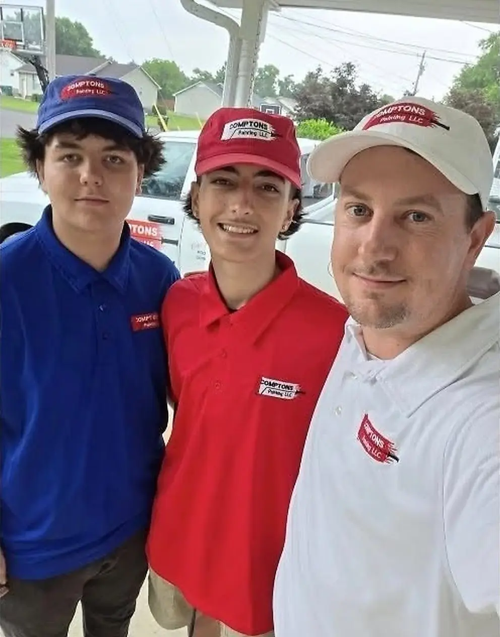 Jeremy Compton with his two sons — Comptons Painting LLC family team